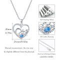 wholesale 925 Sterling Silver Heart-Shaped Pendant with Blue Crystal and Turtle Design Necklace-0-1
