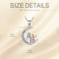 wholesale 925 Sterling Silver Moon & Angel Pendant Necklace - Mother's Day Gift for Her-0-1