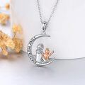 wholesale 925 Sterling Silver Moon & Angel Pendant Necklace - Mother's Day Gift for Her-0-3