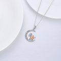 wholesale 925 Sterling Silver Moon & Angel Pendant Necklace - Mother's Day Gift for Her-0-4