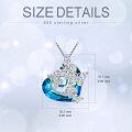 wholesale 925 Sterling Silver Blue Crystal Butterfly Pendant Necklace s for Women and Girls-0-1