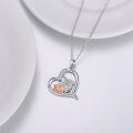 wholesale 925 Sterling Silver Heart-Shaped Alpaca Pendant Necklace - Adorable Animal Charm  for Her-0-4