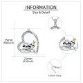 wholesale 925 Sterling Silver Sloth Love Forever Heart Pendant Necklace for Mom & Daughter-0-1