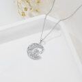 wholesale 925 Sterling Silver Moon & Star CZ Pendant Necklace - Mother Daughter s for Mom and Daughter-0-4