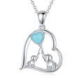wholesale 925 Sterling Silver Heart-Shaped Elephant & Turquoise Pendant Necklaces Lucky Charm s for Women-0-0