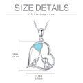 wholesale 925 Sterling Silver Heart-Shaped Elephant & Turquoise Pendant Necklaces Lucky Charm s for Women-0-1