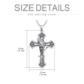 wholesale 925 Sterling Silver Cross Pendant with Praying Hands and Jesus Inscription for Women-0-1