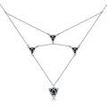 wholesale 925 Sterling Silver Trinity Knot Layered Necklace with Black Onyx and Opal Stone Pendants Evil Eye Protection Jewelry for Women-0-0