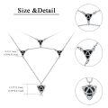 wholesale 925 Sterling Silver Trinity Knot Layered Necklace with Black Onyx and Opal Stone Pendants Evil Eye Protection Jewelry for Women-0-1