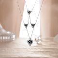 wholesale 925 Sterling Silver Trinity Knot Layered Necklace with Black Onyx and Opal Stone Pendants Evil Eye Protection Jewelry for Women-0-4