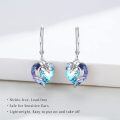 wholesale 925 Sterling Silver Austrian Crystal Heart Drop Earring with Lily Design for Women's s-0-3