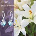wholesale 925 Sterling Silver Austrian Crystal Heart Drop Earring with Lily Design for Women's s-0-5