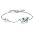 wholesale 925 Sterling Silver Butterfly Charm Bracelet - 2 Butterflies Friendship Gift for Her-0-0