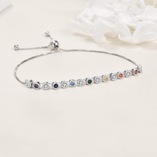 Sterling Silver 3MM Cubic Zirconia Sideways Cross Tennis Bracelet-4