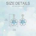 wholesale 925 Sterling Silver Blue Enamel Floral Drop Earrings for Women and Girls-0-1