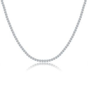 Sterling Silver Shining Cubic Zircon Tennis Chain Necklace-0