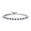 wholesale 925 Sterling Silver Amethyst & Cubic Zirconia Tennis Bracelet for Women (6+2)-0-0