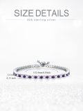 wholesale 925 Sterling Silver Amethyst & Cubic Zirconia Tennis Bracelet for Women (6+2)-0-1