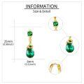 wholesale Gold 925 Sterling Silver Snake Emerald CZ Drop Dangle Hoop Earrings  for Women Girl-0-1