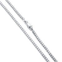 wholesale Sterling Silver Cubic Zirconia Men s 1 5mm 26 Tennis Chain Necklace - Rhodium Plated- 1.5MM 26 inches