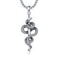 wholesale 925 Sterling Silver & 316L  Snake Sword Pendant Necklace for Men - No Gemstones-0-0