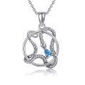 wholesale 925 Sterling Silver Blue Topaz Snake Pendant Necklace for Women-0-0