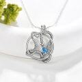 wholesale 925 Sterling Silver Blue Topaz Snake Pendant Necklace for Women-0-4