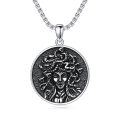 wholesale 925 Sterling Silver Medusa Snake Head Pendant with 24 Chain - Greek Mythology  for Him Her-0-0