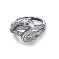 wholesale 925 Sterling Silver Snake Wrap Ring - Adjustable Size Vintage Fashion Jewelry for Women & Men-0-0