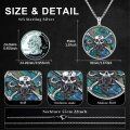 wholesale 925 Sterling Silver Abalone Shell Gothic Skull Snake Skeleton Pendant Necklace for Men & Women-0-1