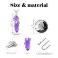 wholesale 925 Sterling Silver Purple Hexagon Crystal Snake Pendant Necklace for Women Gifts-0-1