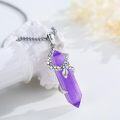 wholesale 925 Sterling Silver Purple Hexagon Crystal Snake Pendant Necklace for Women Gifts-0-2