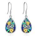 wholesale 925 Sterling Silver Abalone Shell Snake Flower Drop Earrings for Women and Girls-0-0