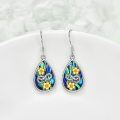 wholesale 925 Sterling Silver Abalone Shell Snake Flower Drop Earrings for Women and Girls-0-3