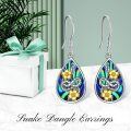 wholesale 925 Sterling Silver Abalone Shell Snake Flower Drop Earrings for Women and Girls-0-5