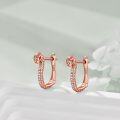 wholesale 925 Sterling Silver Rose Gold Plated Snake Head CZ Stone Huggie Hoops - Christmas Gifts for Women Girls-0-4