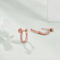 wholesale 925 Sterling Silver Rose Gold Plated Snake Head CZ Stone Huggie Hoops - Christmas Gifts for Women Girls-0-5