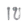 wholesale 925 Sterling Silver Snake Head Green Eyes Hoop Huggie Earrings - Animal  for Women & Girls-0-0