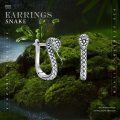 wholesale 925 Sterling Silver Snake Head Green Eyes Hoop Huggie Earrings - Animal  for Women & Girls-0-5