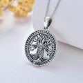 wholesale 925 Sterling Silver Moonstone Tree of Life Pendant Necklace with 18+2 Chain - Celtic Jewelry for Women and Men-0-4