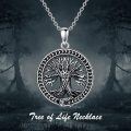 wholesale 925 Sterling Silver Moonstone Tree of Life Pendant Necklace with 18+2 Chain - Celtic Jewelry for Women and Men-0-6