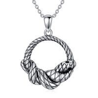 wholesale 925 Sterling Silver Snake Pendant Necklaces Without Gems for Women's Fashion s- Oxidized/Oxidised