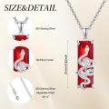 wholesale 925 Sterling Silver Red Stone Rose and Snake Design Pendant Necklace for Women Girls-0-1