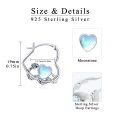 wholesale 925 Sterling Silver Heart-Shaped Moonstone Huggie Earrings for Women and Teenage Girls (19mm)-0-1