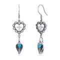 wholesale 925 Sterling Silver Turquoise Cobra Heart Cross Drop Earrings for Women-0-0