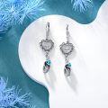 wholesale 925 Sterling Silver Turquoise Cobra Heart Cross Drop Earrings for Women-0-3