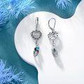 wholesale 925 Sterling Silver Turquoise Cobra Heart Cross Drop Earrings for Women-0-4