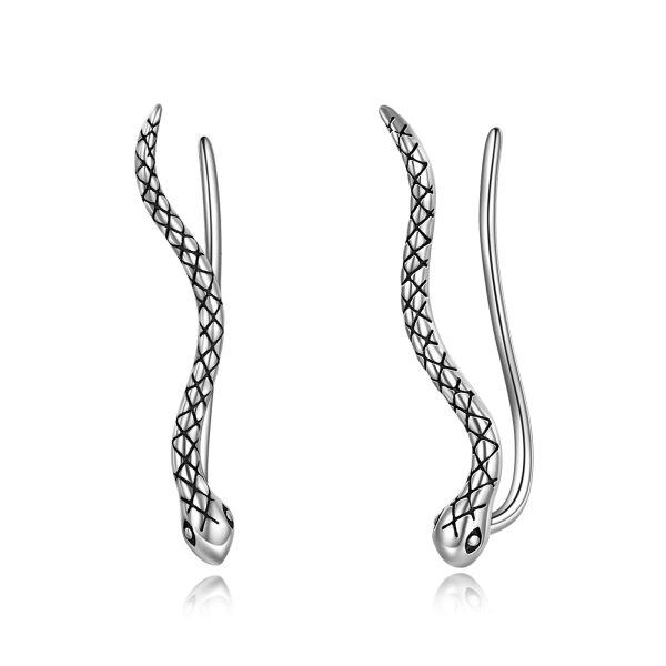 Sterling Silver Oxidized Snake Ear Climbers-0