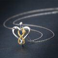 wholesale 925 Sterling Silver Infinity Heart Snake Pendant Necklace for Women Men s-0-4