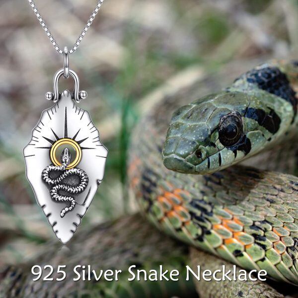 Sterling Silver Cthulhu Mythology Snake Pendant Necklace-5